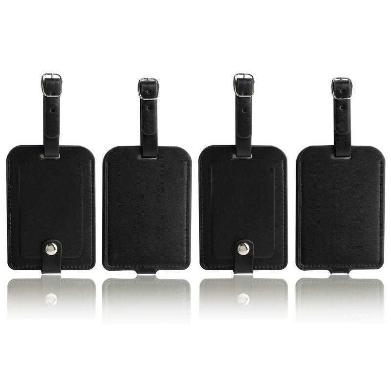 Z_جوده وثقه Luggage Bag Tags Leather Travel ID Labels Suitcase Name Tags with Snap - Set of 4 - Image 1